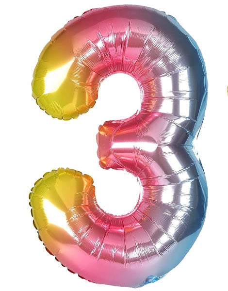34'' Rainbow Numbers 3 Balloon
