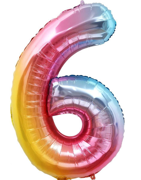 34'' Rainbow Numbers 6 Balloon