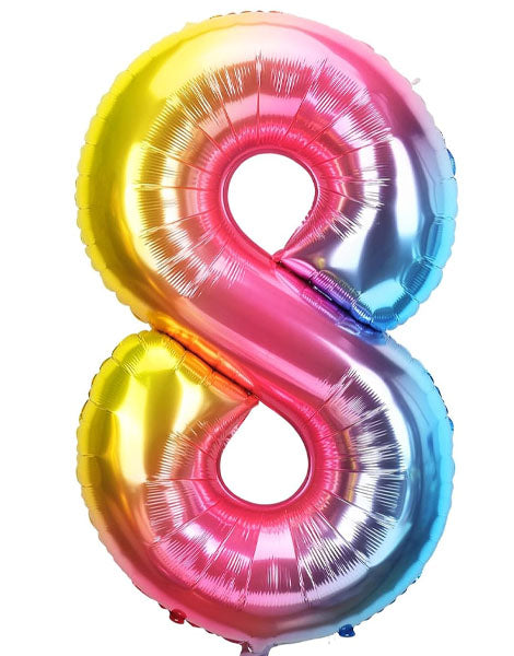 34'' Rainbow Numbers 8 Balloon
