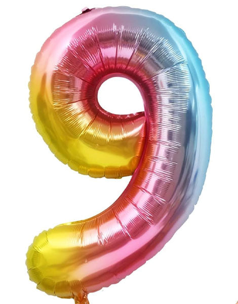 34'' Rainbow Numbers 9 Balloon