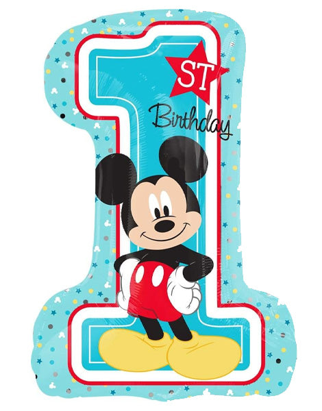 AN-3434301-2 28'' Mickey Mouse 1st Birthday Balloon