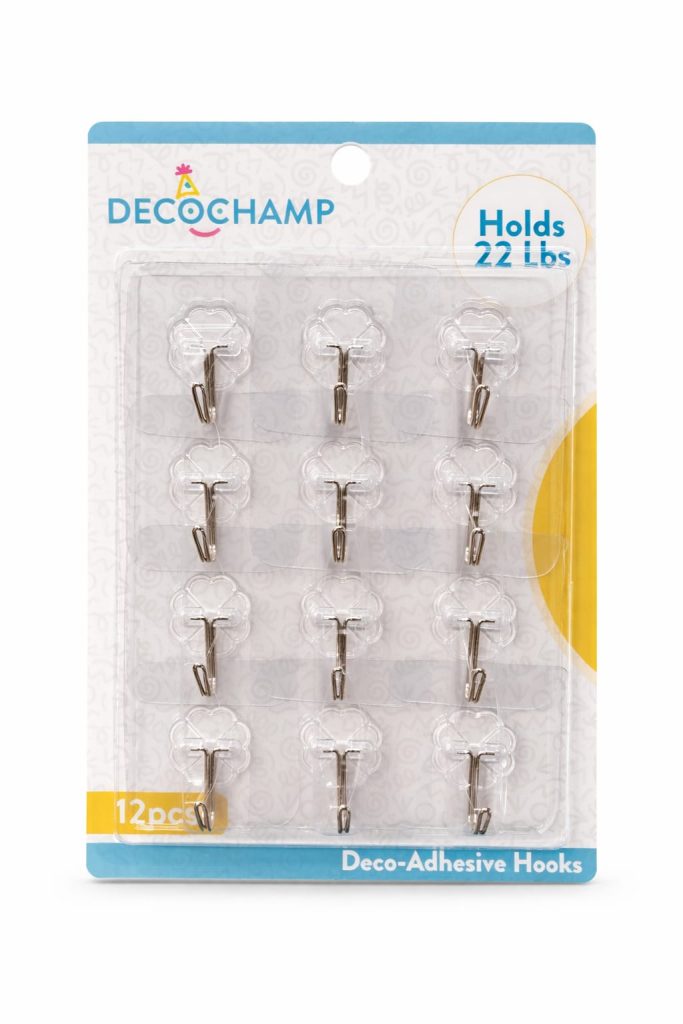 Deco Adhesive Hooks Holds 22Lbs