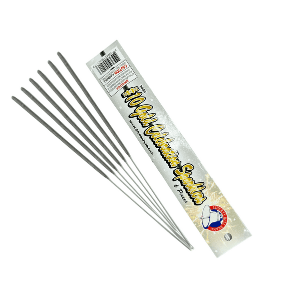 10'' Inch Gold Sparklers 6pc