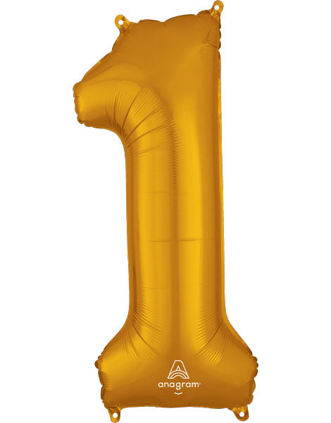 34in Anagram Gold Number 1 Foil Balloon
