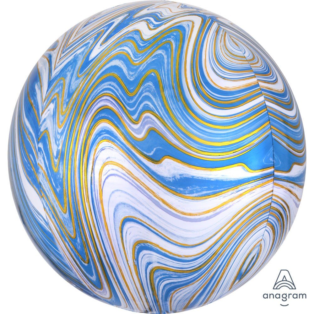 16in Anagram Blue Marblez Orbz Balloon