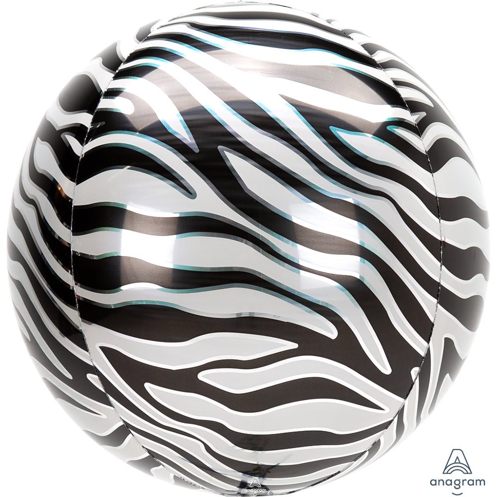 16in Anagram Zebra Print Orbz Balloon