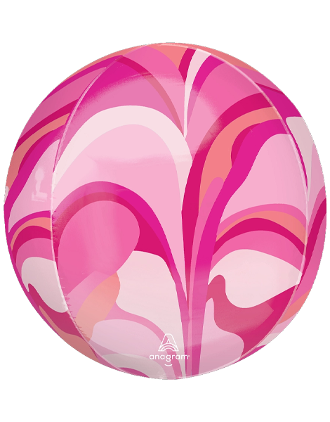 16in Anagram Pink Macro Marble Orbz Balloon