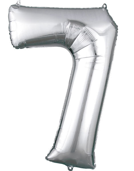 34in Anagram Silver Number 7 Foil Balloon