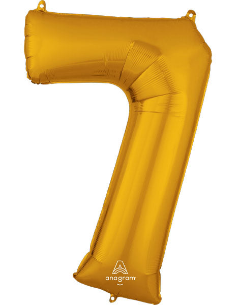 34in Anagram Gold Number 7 Foil Balloon