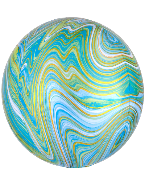 16in Anagram Blue Green Marblez Orbz Balloon