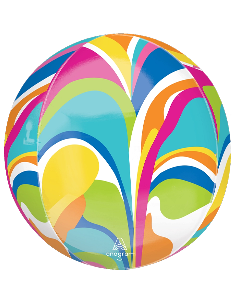 16in Anagram Vibrant Micro Marble Orbz Balloon